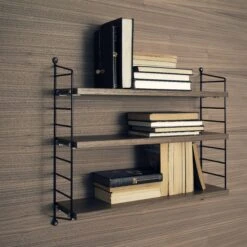 String Pocket Boekenplank Walnoot-zwart -Gubis Winkel p 12030 01 02 06e2454634