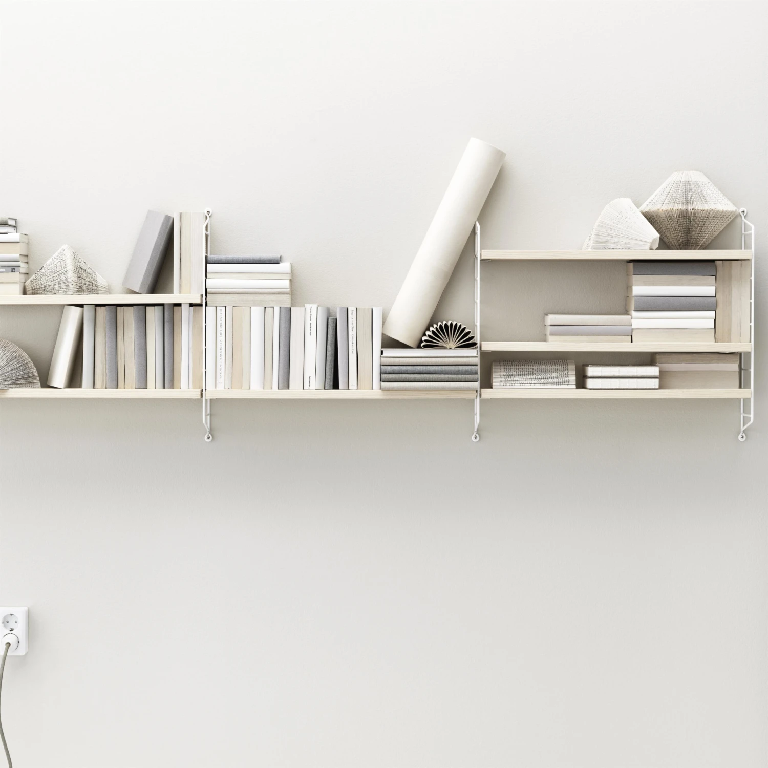 String Pocket Boekenplank Essen-wit 5 String Pocket Boekenplank Essen-wit - Afbeelding 3