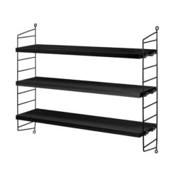 String Pocket Boekenplank Gebeitst Essen-zwart