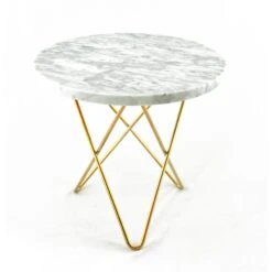 OX Denmarq Mini O Bijzettafel Ø40 H37, Messing Onderstel